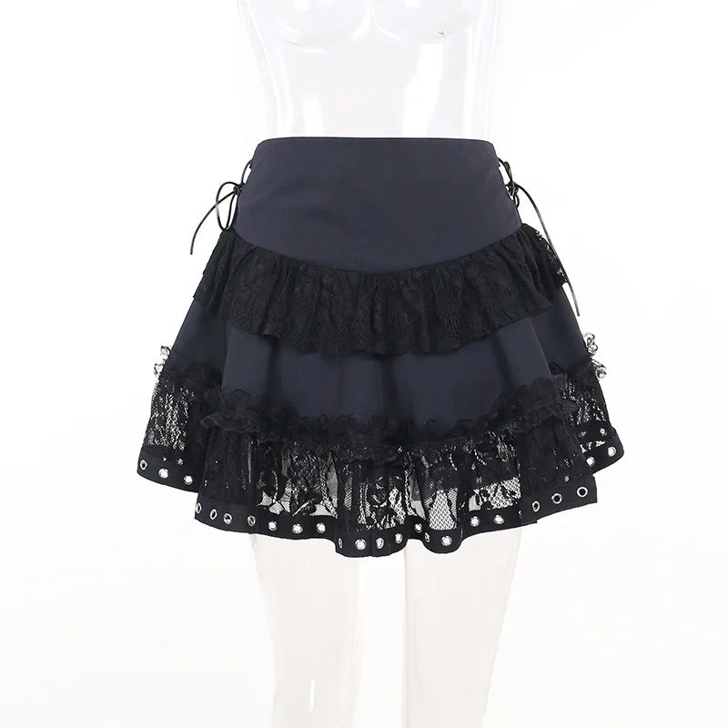 Women Zipper Gothic Mini Skirt