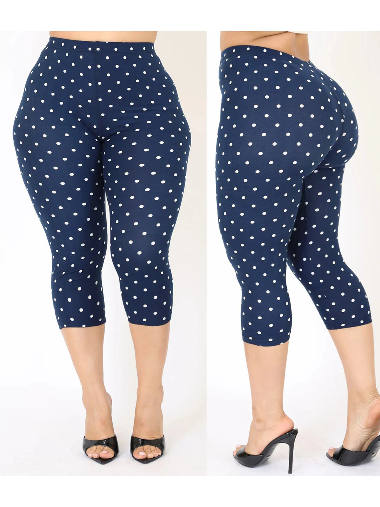 Women Floral Print High Waist Capri Leggings