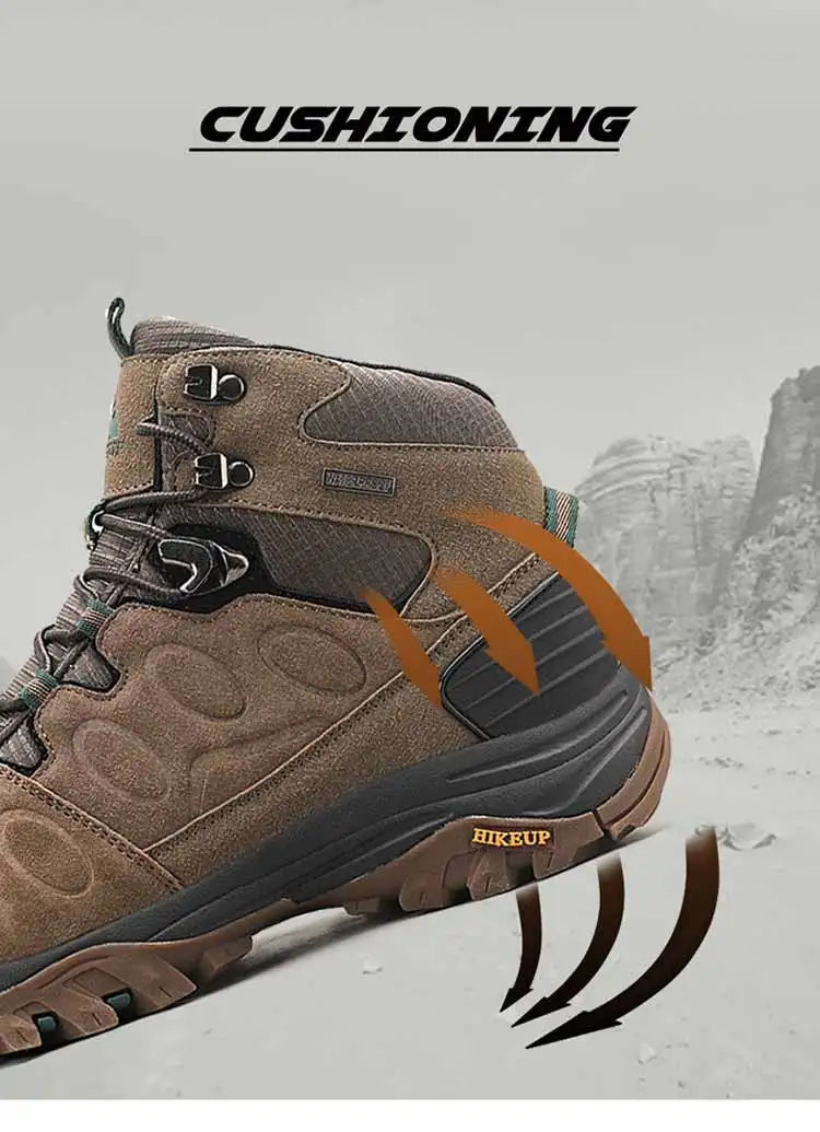 HIKEUP Men High Top Outdoor Hiking Boots