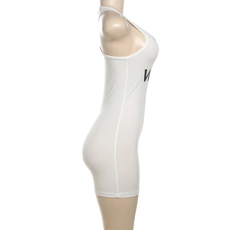 SportMuse™ – Letter Print Slim Sport Romper (Dynamic, Casual & Stretchy)