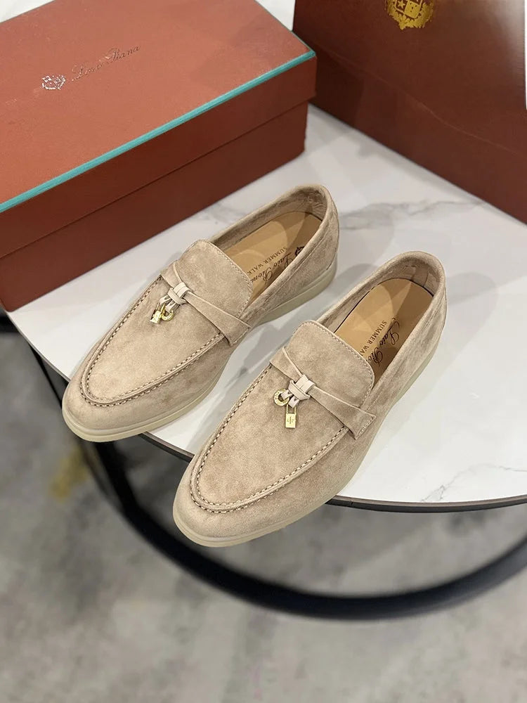 Women’s Leather Slip-On Bean Shoes Flats