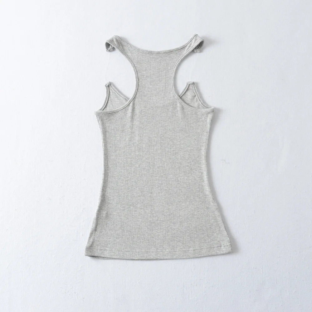 Women Ribbed Strap Tank Top