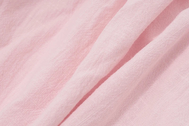 Off Shoulder V‑Neck Pink Crop Tank Top