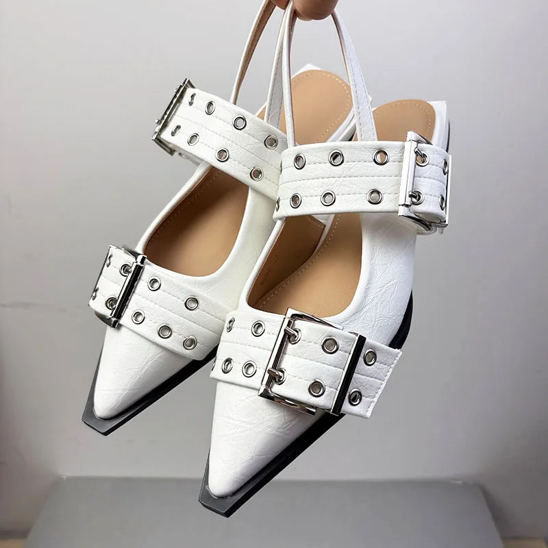 Women Flats – Pointed Toe Slingback Designer Shoes