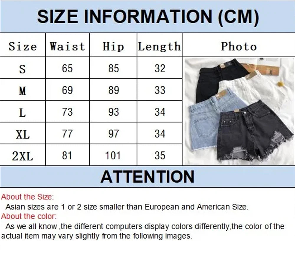 Summer Women's High Waist Cowboy Denim Shorts