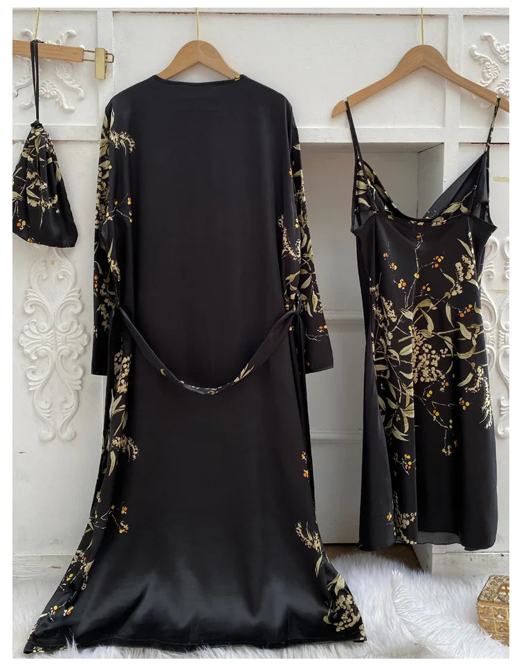 Women Bridal Satin Robe Set