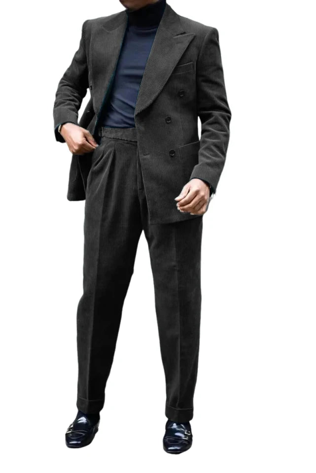 Men Corduroy 2-Piece Winter Suit
