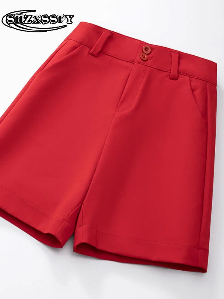 Women's High Waist Linen Shorts