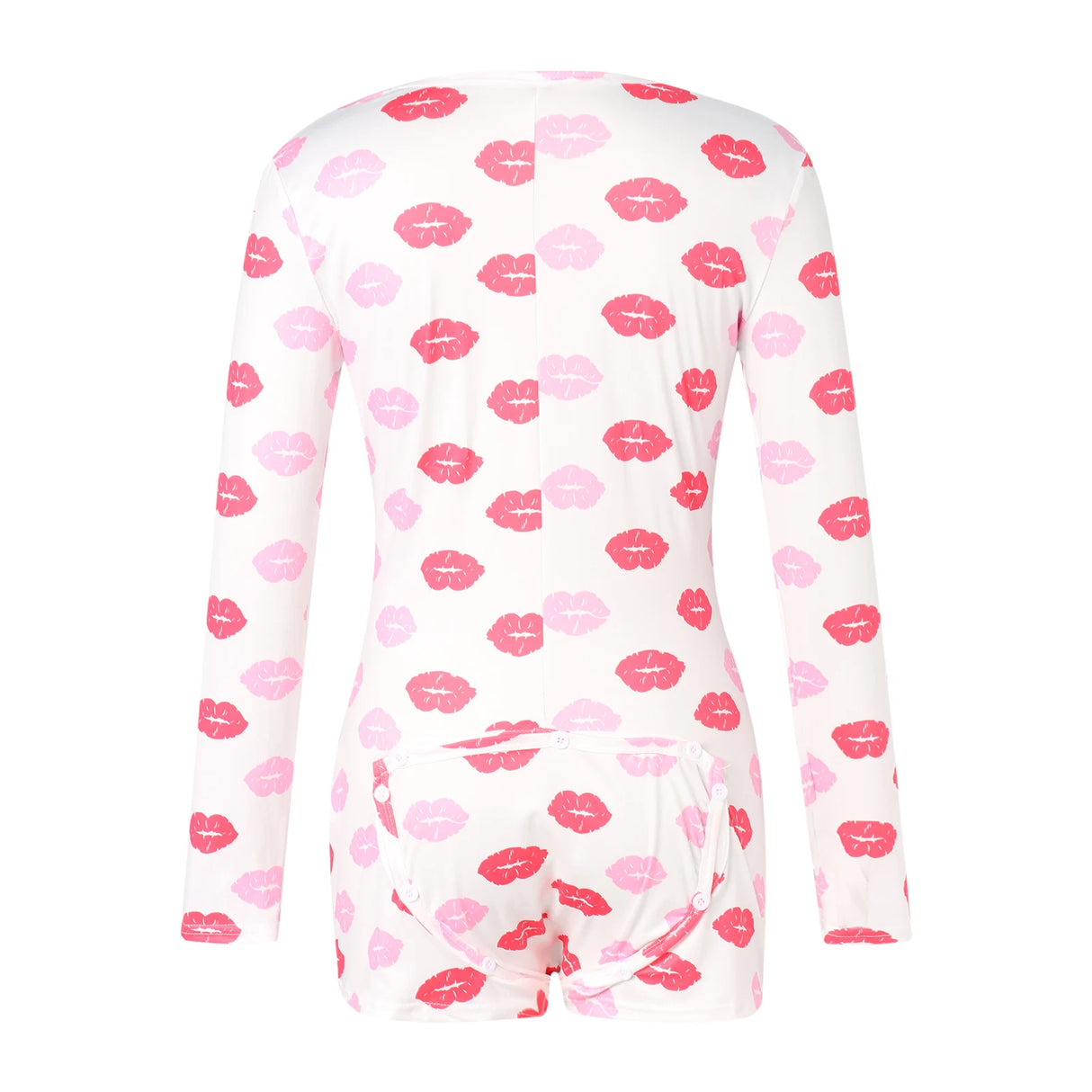 SleepFlick™ – Butt Flap V-Neck Pajama Romper (Playful, Cozy & Lounge-Friendly)