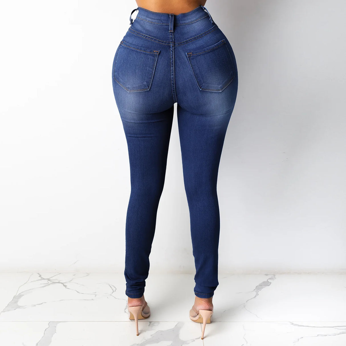 Women Elastic Office Jeans