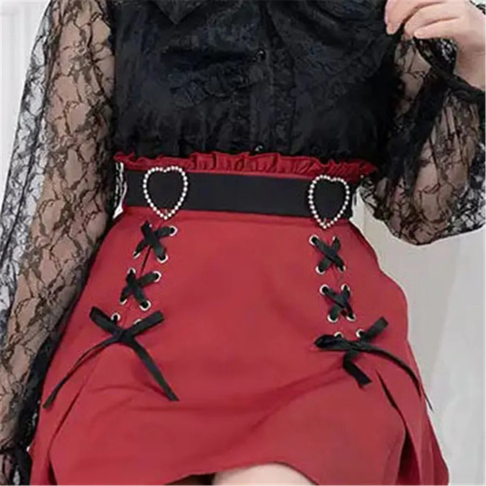 Women Y2K Bow Mini Skirt