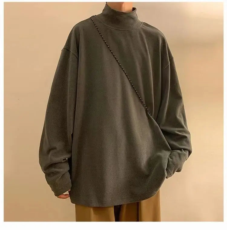 Men Velvet Slim Fit Turtleneck