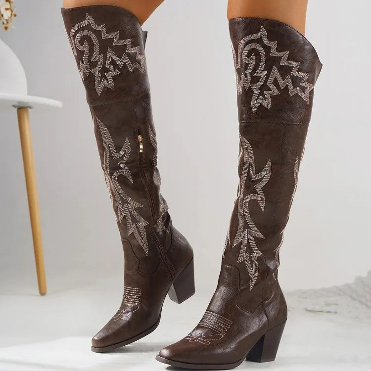 Western Cowboy Knee High Boots – 2025