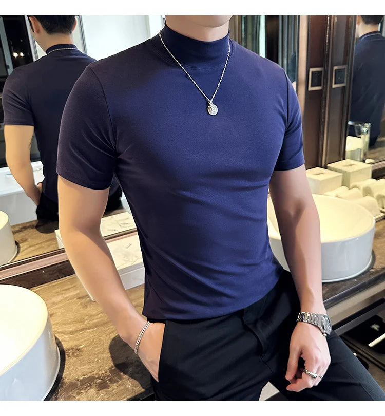 Men Korean Slim Fit Turtleneck Tee