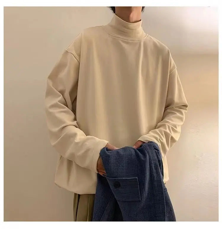 Men Velvet Slim Fit Turtleneck