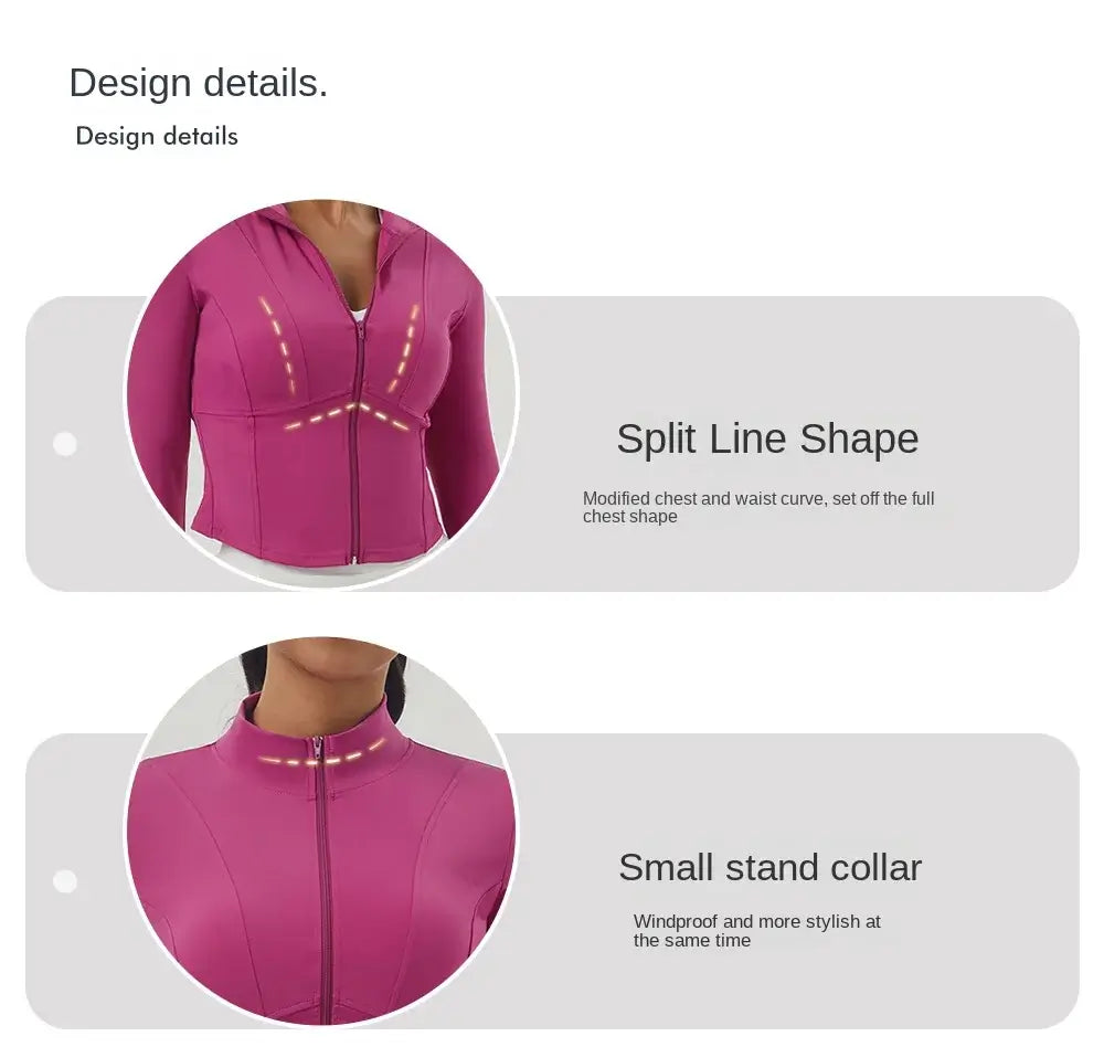 Women Slim Fit Zipper Yoga Top Jacket