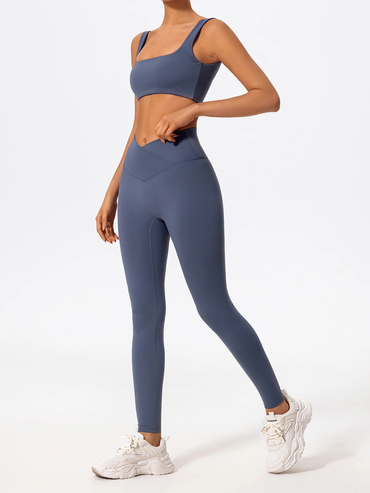 Hearuisavy Cross Waist Push-Up Yoga Leggings – High Waist Gym Pants