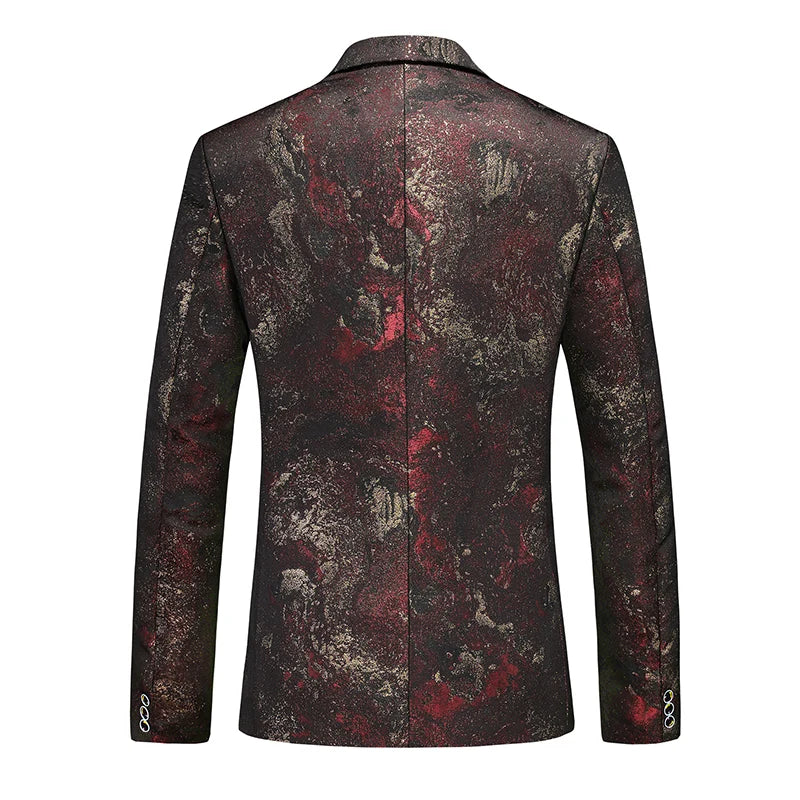Men's Plus Size Floral Smoking Jacket
