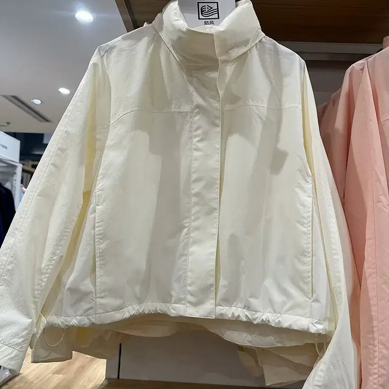Women Thin Hooded Windbreaker Coat
