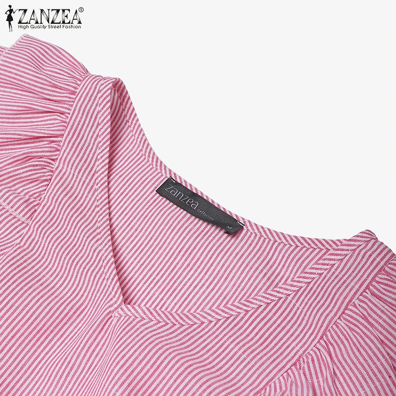 Women Striped Sleeveless V-Neck Top