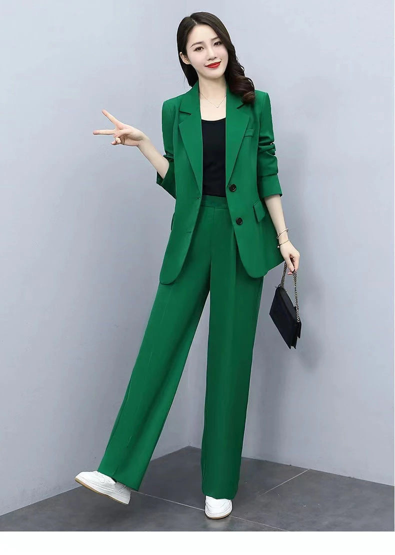 Setique™ – Blazer & Pant Set (2-Piece, Korean Loose Suit for Office & Everyday)