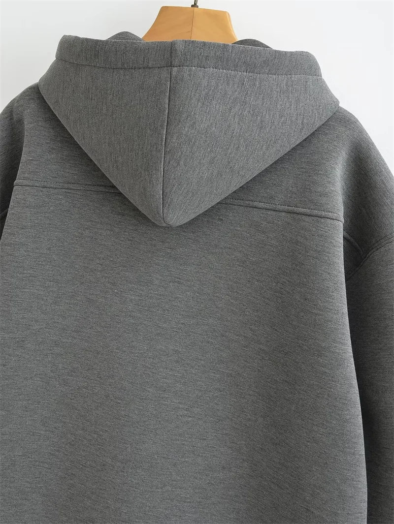 Women's Oversized Zipper Hoodie Jacket