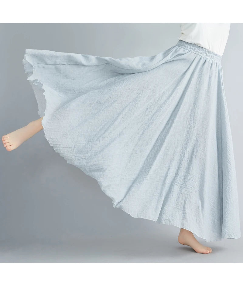 Women Linen Maxi Skirt