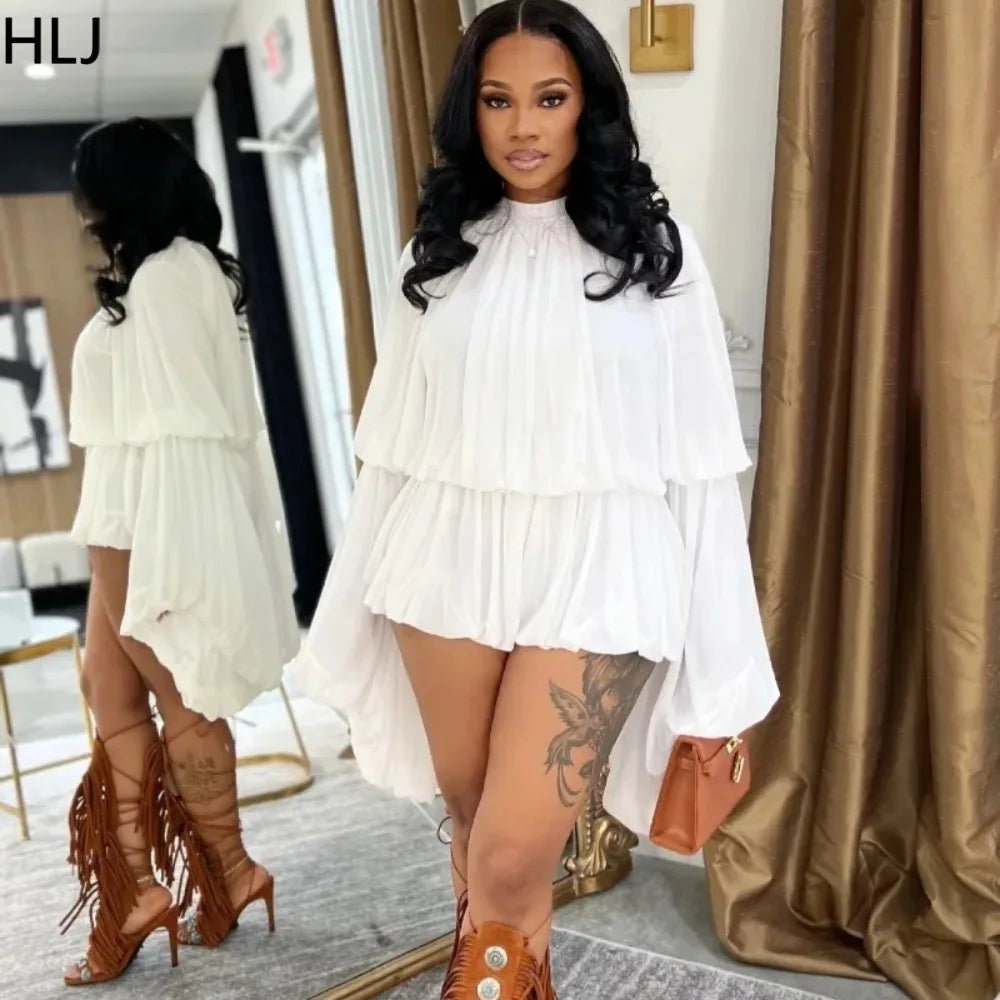 SculptEase™ – Ruched Flare Sleeve Bodycon Jumpsuit (Stretchy, Elegant & Curvy-Fit)