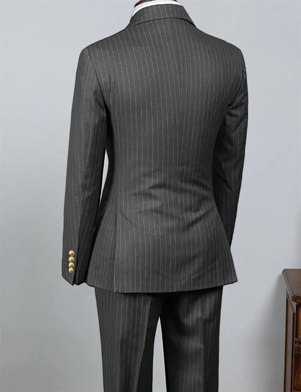 Men Striped 2-Piece Suit