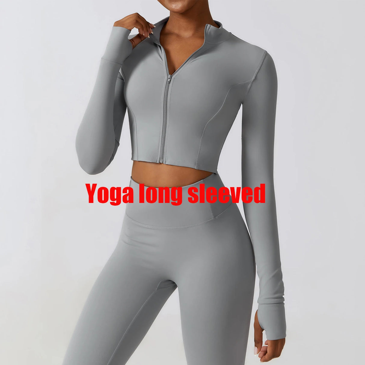 Women's Sexy Zip Long Sleeve Yoga Jacket – Workout Running Cycling Top