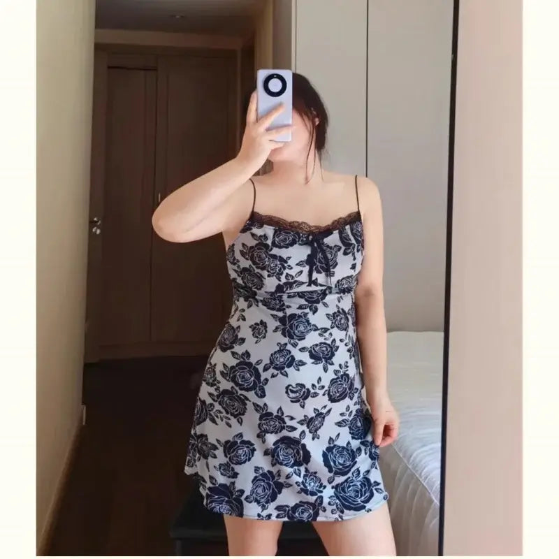 Women Extra Size Lace Suspender Nightdress Loungewear