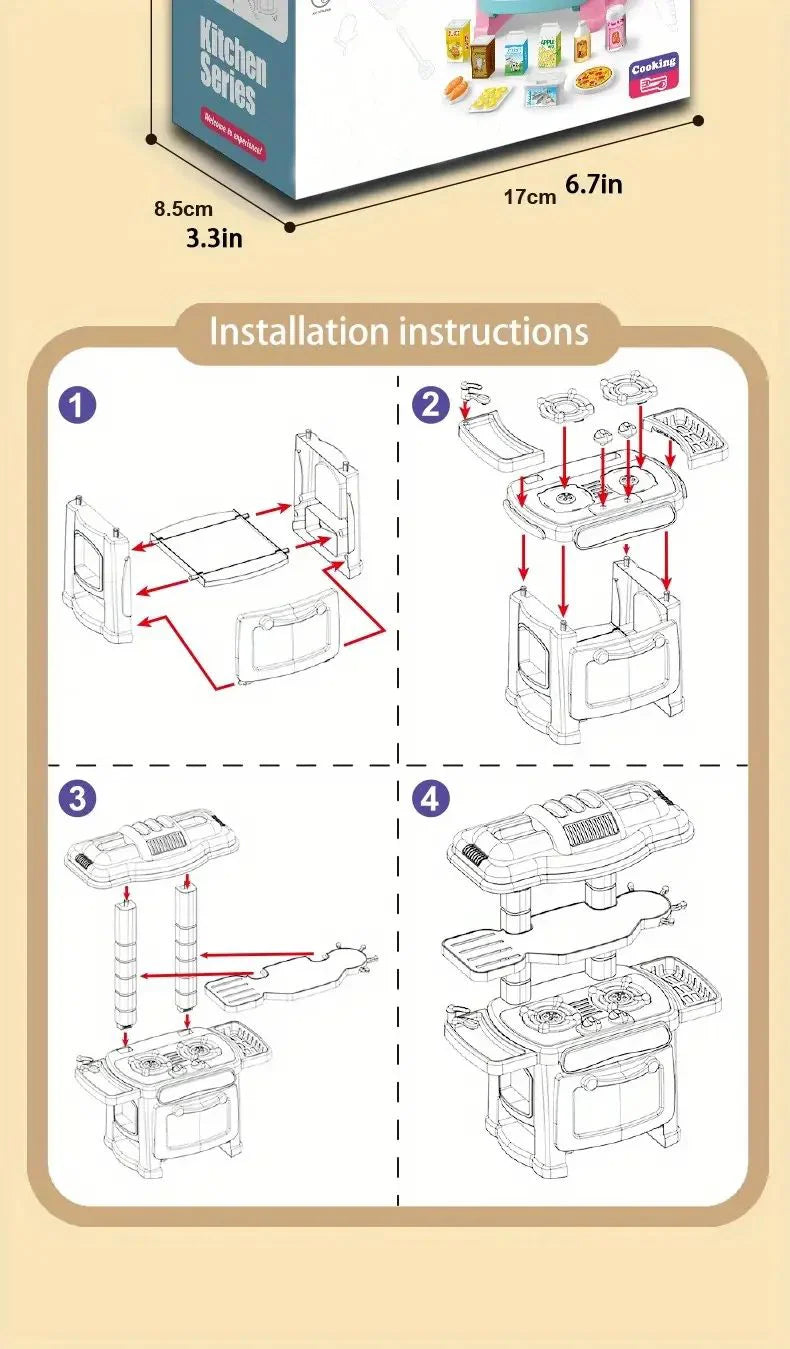 Kids Mini Kitchen Counter Play Set