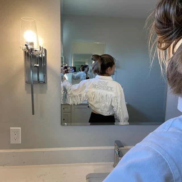 Personalised Pearl Denim Jacket for Bachelorette Party