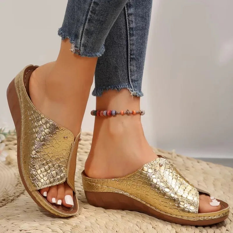 Women Huarache Wedge Sandals Summer Slides