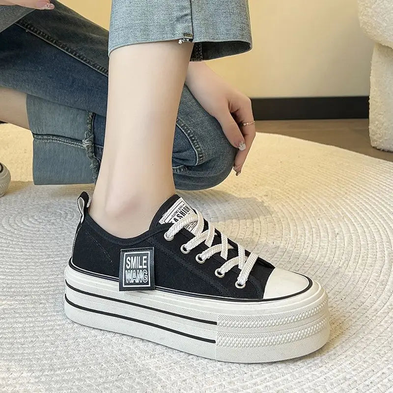 Women Canvas Shoes Lace Up Sport Sneakers