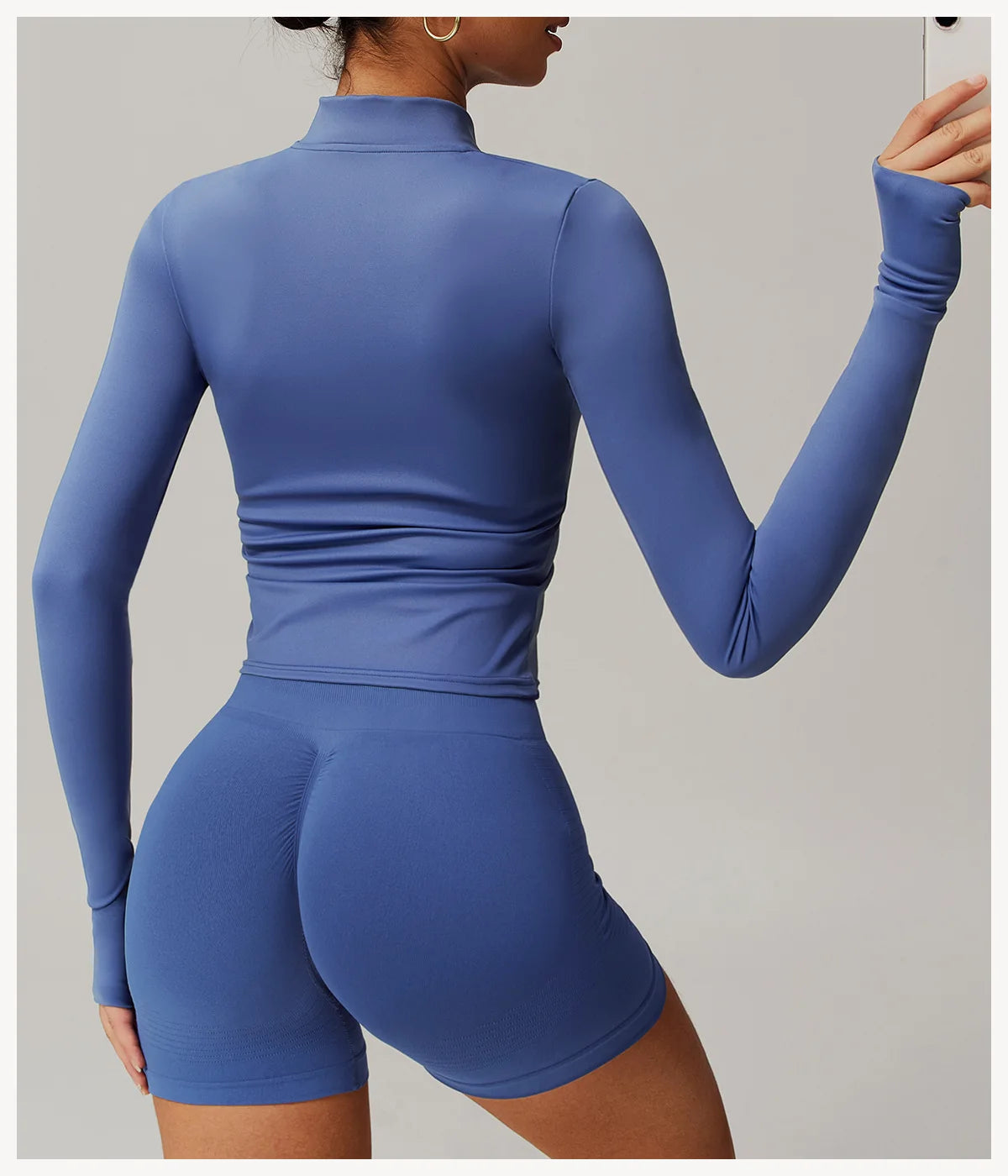 Women's Zip Long Sleeve Yoga Jacket – Slim Fit Gym Training Top