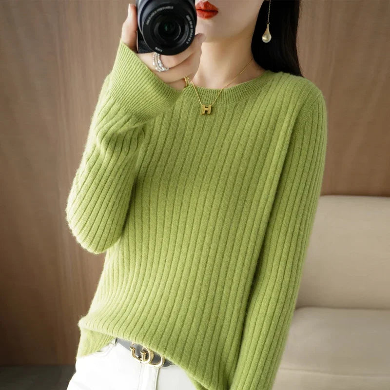 Women's Autumn Stripe Knit Pullover