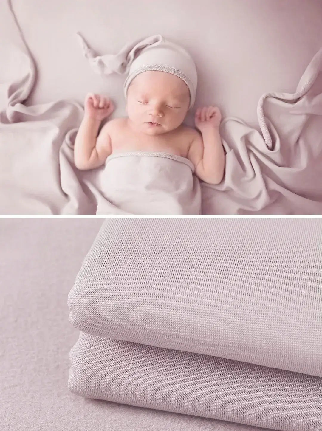 Newborn soft wrap blanket in versatile color, perfect for infant photography and cozy moments.
