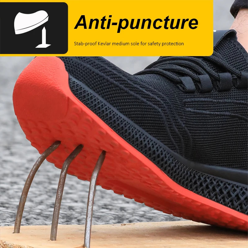 Manlegu Air Mesh Lightweight Safety Sneakers