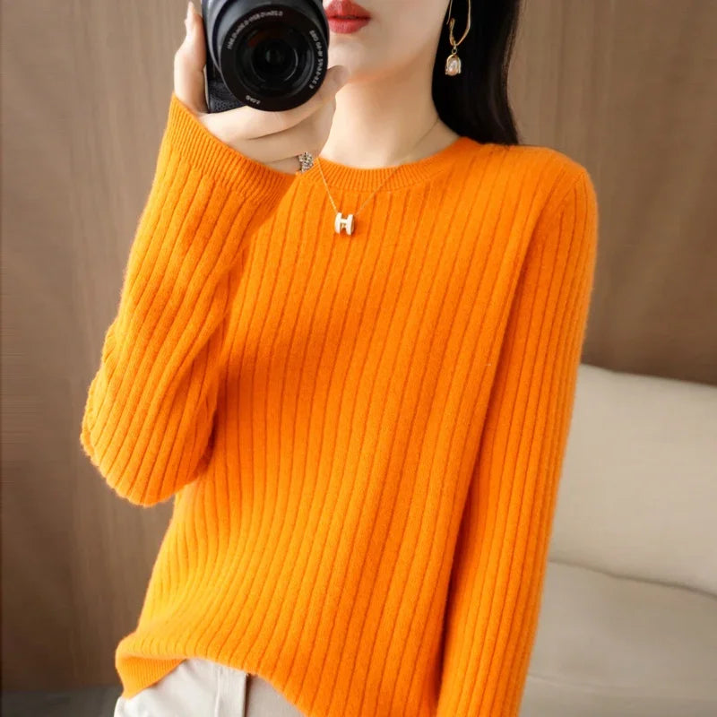 Women's Autumn Stripe Knit Pullover