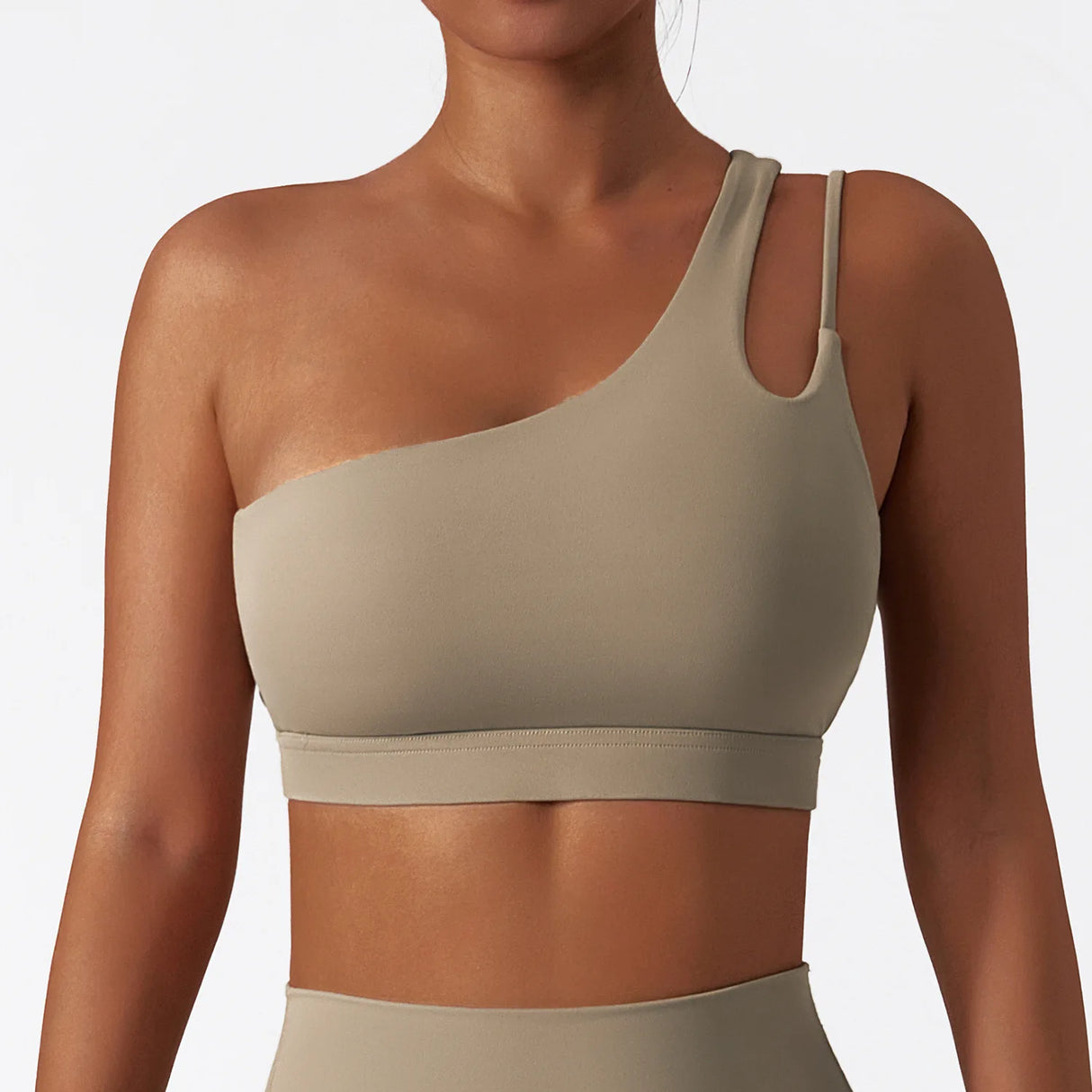 Women Oblique Shoulder Sports Bra