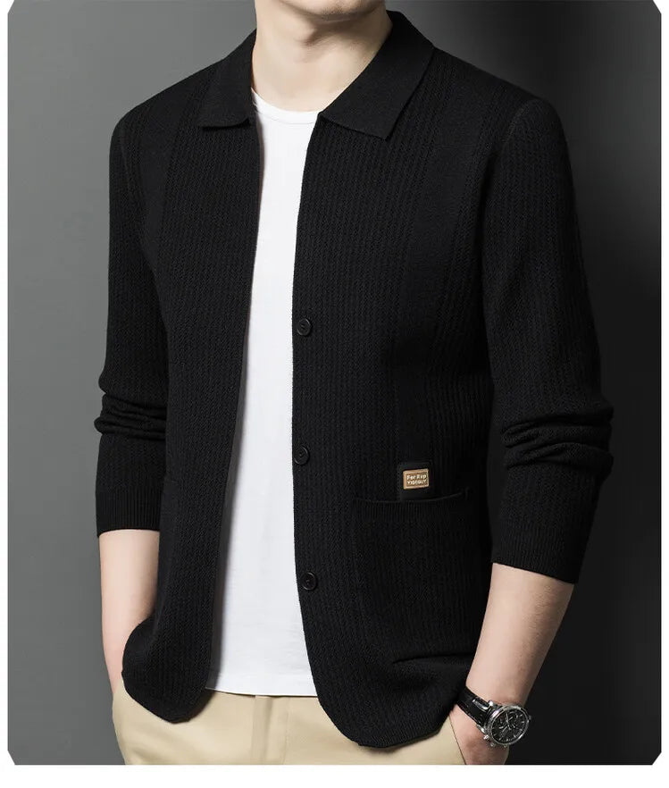 Men V-Neck Cardigan Sweater