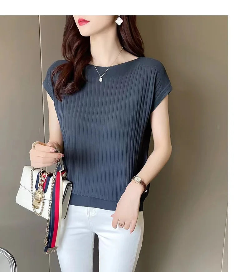 Women Summer Knit Blouse 2025
