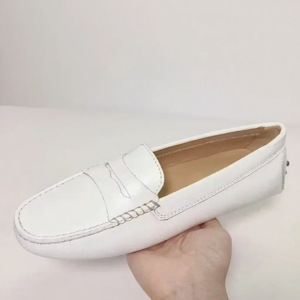 Women Flats 2025 Genuine Leather Slip-On Loafers