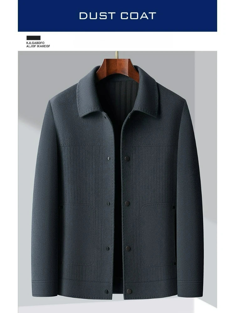 Men Slim Fit Wool Coat Business Jacket