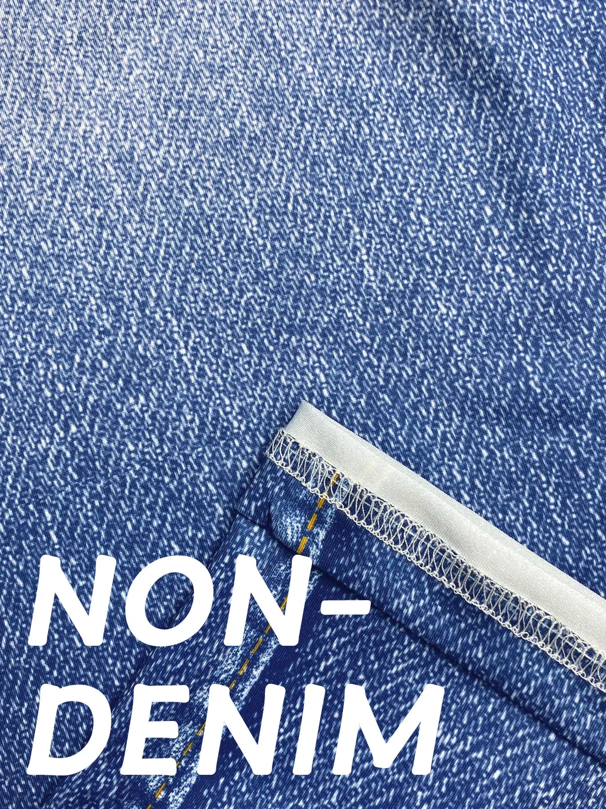 Women Denim Print Capri Leggings