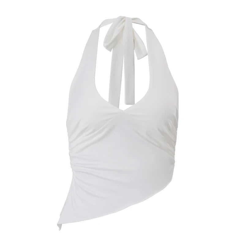 Irregular Backless Halter Camisole Top