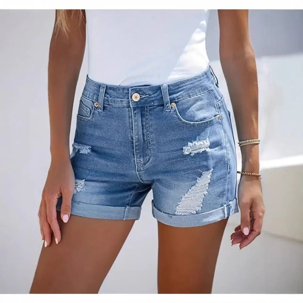 Women's High Waist Denim Shorts