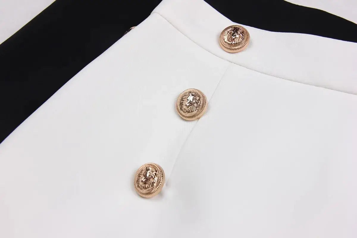 Women Slim Fit Button Back Mini Skirt