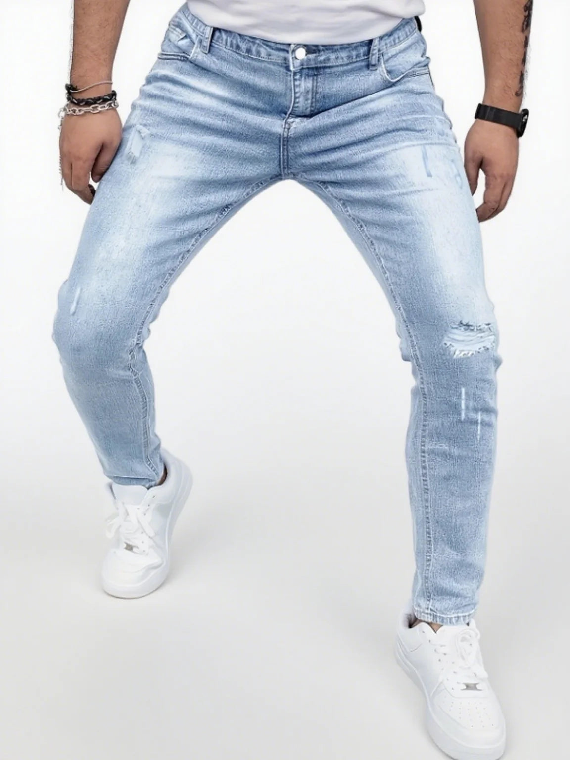 Men Distressed Slim Jeans